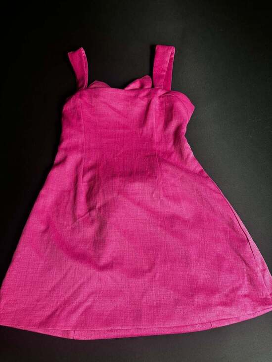 PrettyLittleThing Dresses & Skirts - PrettyLittleThing Pink Textured Bow Back Mini Dress